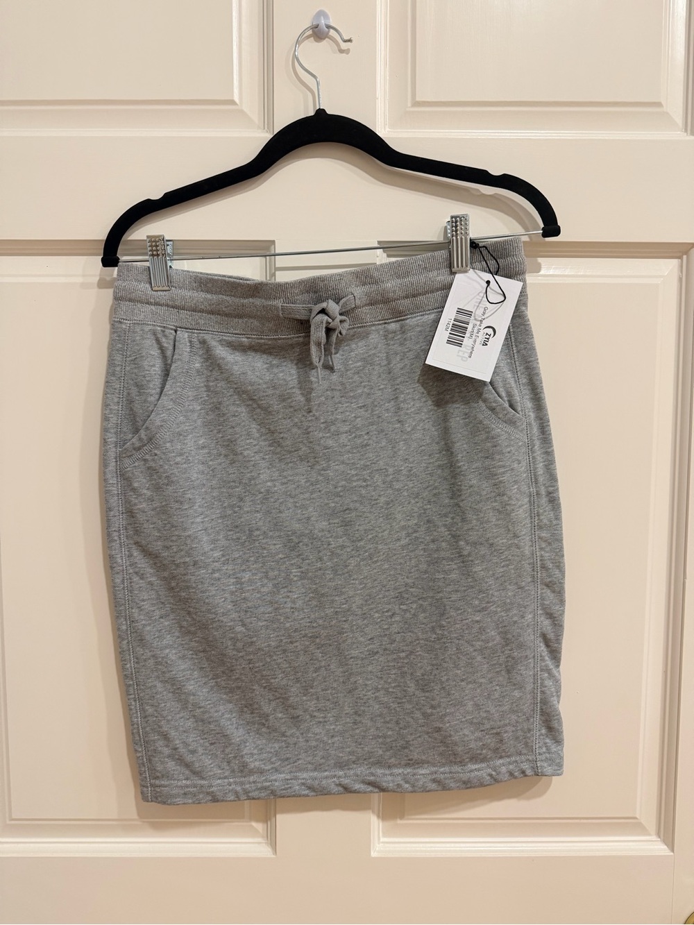 ZYIA Gray Knit Drawstring Mini Skirt